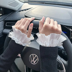 Lace Trim Decorative Wrist Cuffs