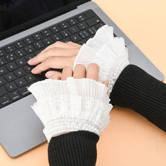 Lace Trim Decorative Wrist Cuffs