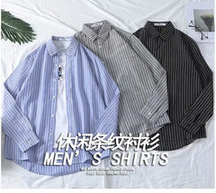 Unisex Pinstripe Long-Sleeve Shirt