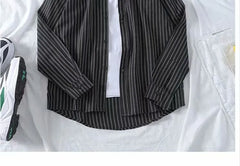 Unisex Pinstripe Long-Sleeve Shirt