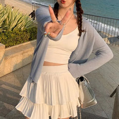 V-Neck Plain Cardigan