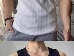 Round Neck Plain Ribbed Tank Top