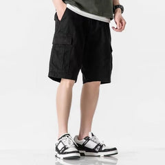 Mid Rise Plain Cargo Shorts