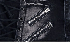 Low Waist Denim Hot Pants
