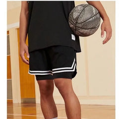 Drawstring Waist Striped Trim Sweatshorts
