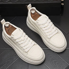 Faux Leather Platform Sneakers