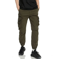 Mid Rise Plain Slim Fit Cargo Pants