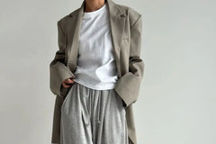 Elastic-Waist Drawstring Plain Shift Sweatpants