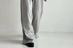 Elastic-Waist Drawstring Plain Shift Sweatpants