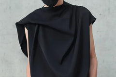 Sleeveless Draped Plain Top