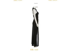 Sleeveless Cutout Asymmetrical Plain A-Line Dress