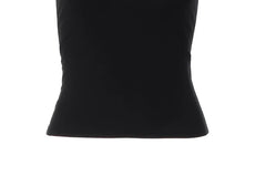 Halter Neck Plain Open-Back Slim-Fit Crop Tank Top