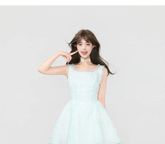 Sleeveless Lace Mini A-Line Dress