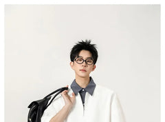 Mock Two-Piece Loose Polo Shirt
