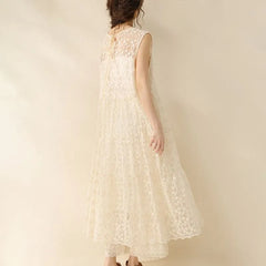 Sleeveless Lace Overall Dress