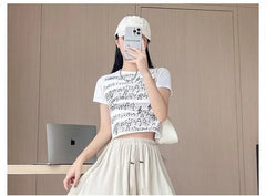 Maternity Elastic Waist Plain Wide Leg Shorts