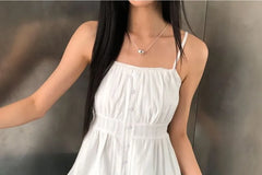 Plain Ruched Ruffled-Trim Camisole Top