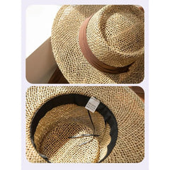 Banded Straw Boater Hat