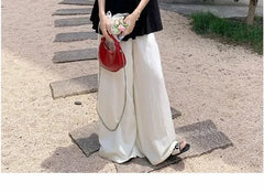 Maternity Sleeveless V-Neck Plain Top / High Waist Wide Leg Pants / Set