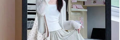 Maternity Elastic Waist Tie-Dye Crop Wide Leg Pants