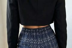 High Waist Plaid Slim-Fit Shorts