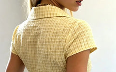 Short Sleeve Gingham Slim-Fit Shirt
