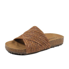Platform Woven Slide Sandals