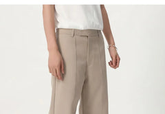 Mid Rise Plain Loose Fit Dress Pants