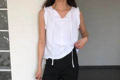 Reversible Ruffle-Hem Sleeveless Top