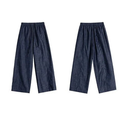 Maternity Drawstring Waist Cropped Wide Leg Jeans