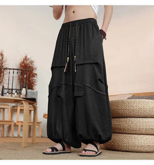 Drawstring Waist Plain Baggy Pants