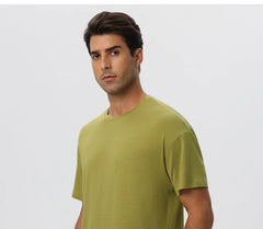 Short-Sleeve Crew Neck Plain Sports T-Shirt