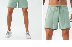 Drawstring Waist Plain Wide Leg Sports Shorts