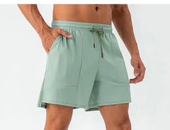 Drawstring Waist Plain Wide Leg Sports Shorts