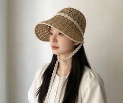 Contrast Trim Perforated Sun Hat
