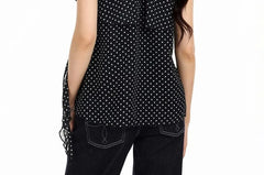 Sleeveless One Shoulder Dotted Top