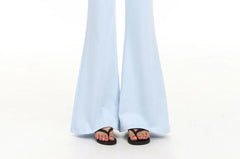 Low Rise Plain Skirt Overlay Flared Pants