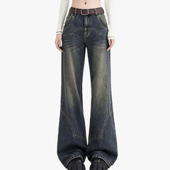 Low Waist Washed Flared Jeans