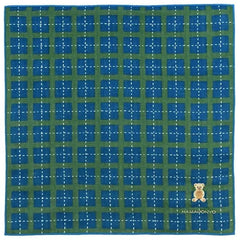 Checker & Teddy Bear Double-sided Gauze Handkerchief