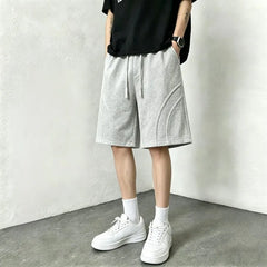 Drawstring Waist Plain Sweatshorts