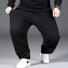 Drawstring Waist Plain Loose Fit Straight Leg Pants