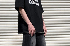 Mid Rise Washed Distressed Loose Fit Jeans
