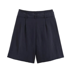 Mid Rise Plain Shorts