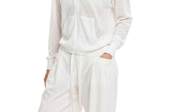Plain Zip-Up Sheer Crop Hoodie