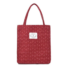Parlor Suzurando Cat Jacquard Small Tote Bag Red