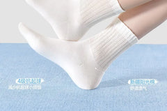 Set of 5: Plain Ribbed Crew Socks