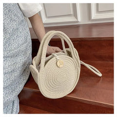 Round Woven Crossbody Bag