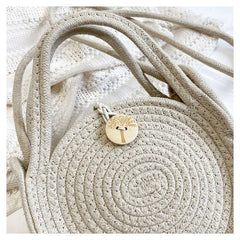 Round Woven Crossbody Bag