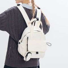 Set: Plain Nylon Backpack + Pouch