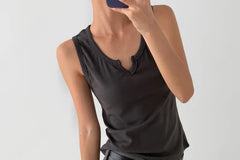 Notch Neck Plain Tank Top